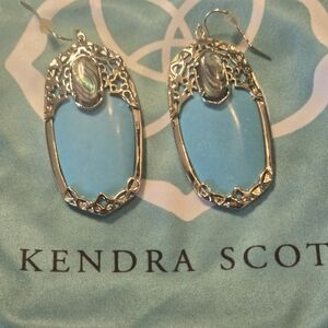 Kendra Scott Deva Turquoise Drop Earrings with Abalone Accent